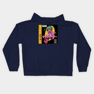 anime aesthetic retro vaporwave nostalgiacore Kids Hoodie